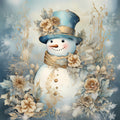 Light Blue and Gold Christmas Fabric Panel 4