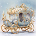 Light Blue and Gold Christmas Fabric Panel 42
