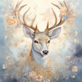Light Blue and Gold Christmas Fabric Panel 43