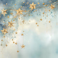 Light Blue and Gold Christmas Fabric Panel 8