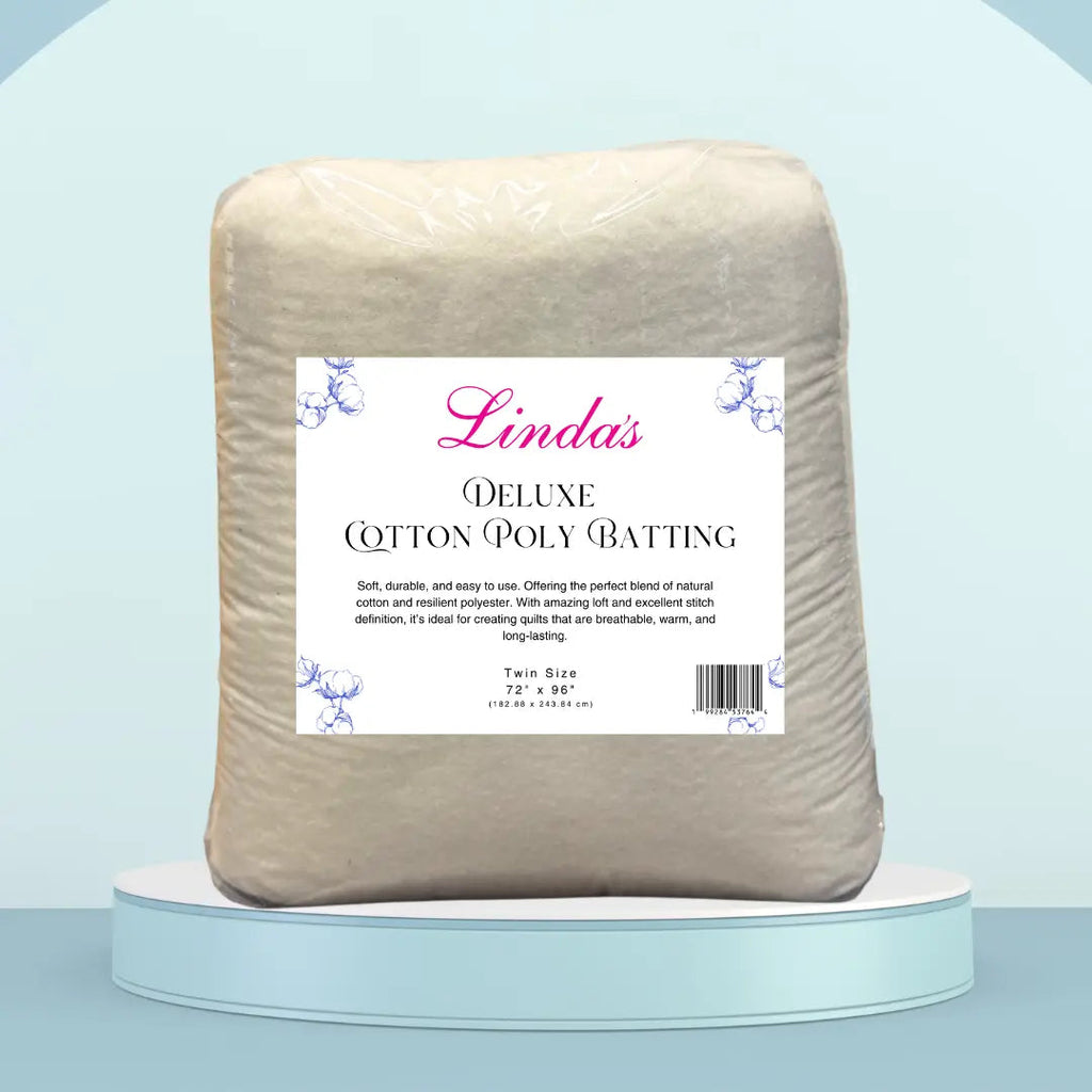 Linda's Deluxe Cotton/Poly Blend Batting Twin Size 2 Yard Package - Made by Hobbs - Linda's Electric Quilters