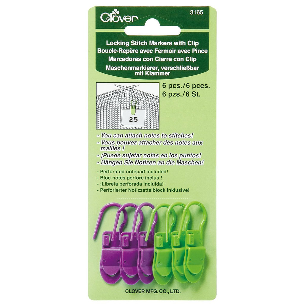 Locking Stitch Markers with Clip