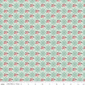 Love You Always - Floral Plaid - Mist 44"/45" Fabric Per Yard