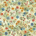 Lt Green Floral Toss Lil Farmers Cotton 44"/45" Fabric Per Yard