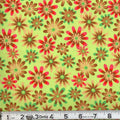 Lt Green Flower Power 45" Wide Cotton Fabric Per Yard