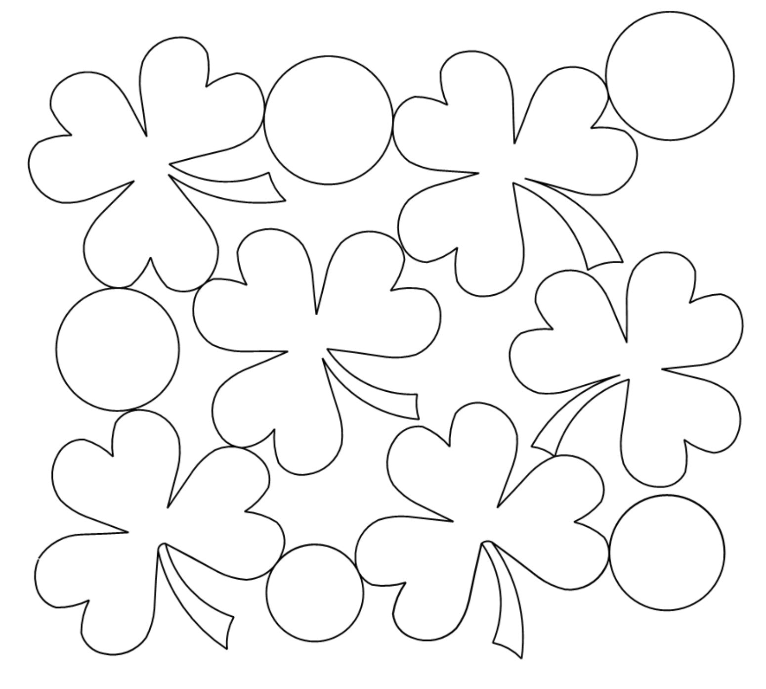 Lucky Shamrocks E2E Pantograph for Quilting