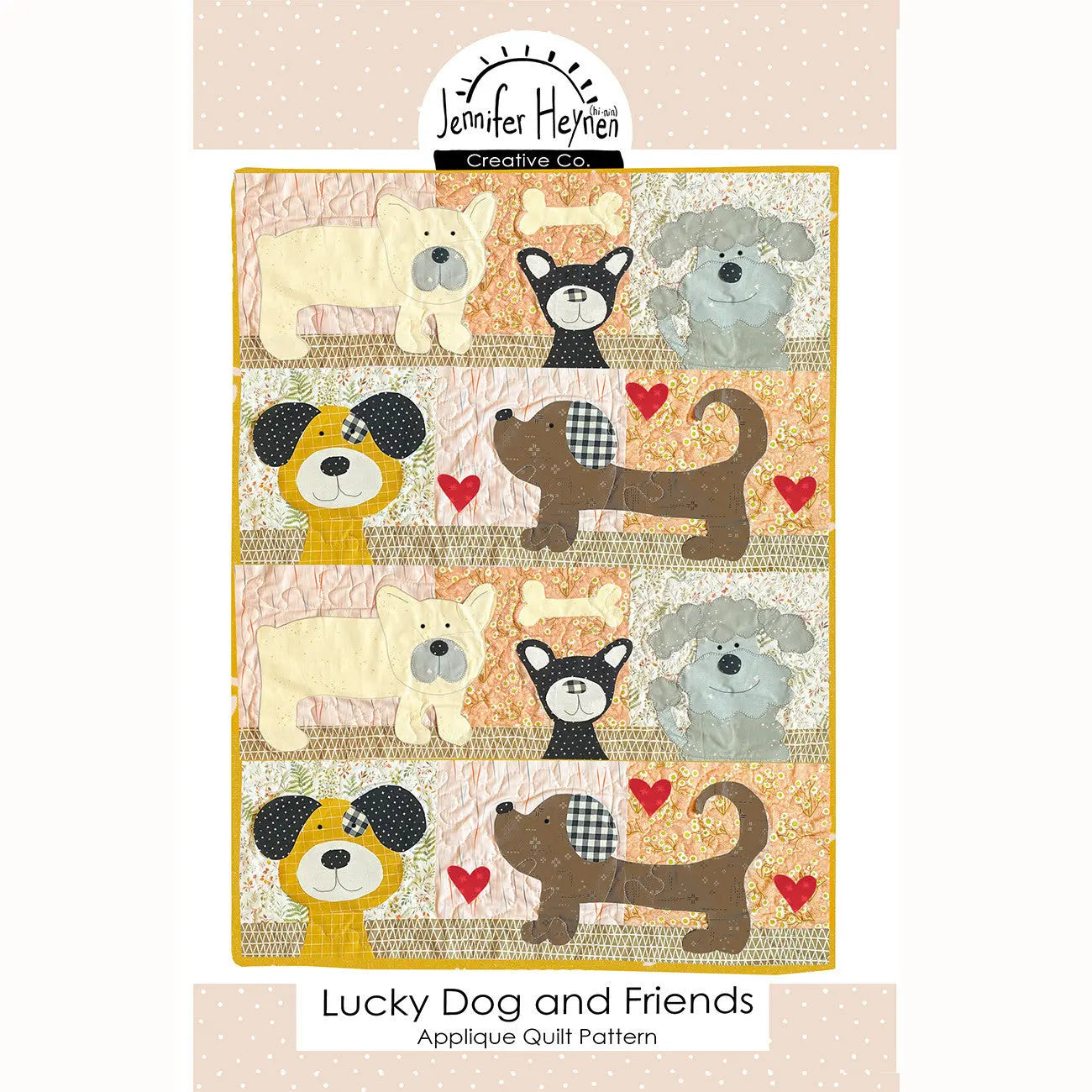 Lucky and Friends Dog Applique Quilt Pattern