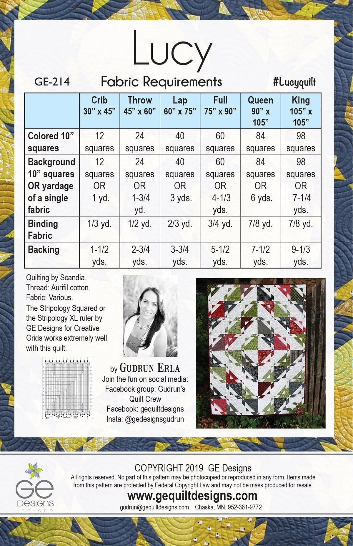 Lucy - 10" Square Pattern 214