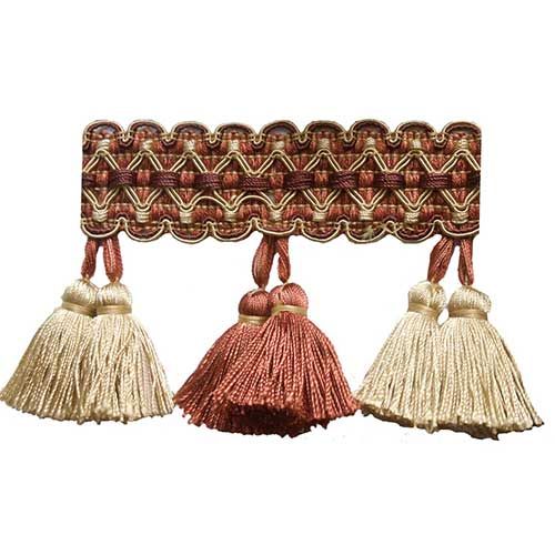Luxury Double Tassel Fringe Trim, 3.5" X 5 Yards  – Vintage Decorative Upholstery, Curtain Tassel Trim