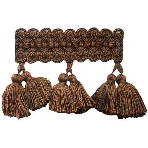 Luxury Double Tassel Fringe Trim, 3.5" X 5 Yards  – Vintage Decorative Upholstery, Curtain Tassel Trim