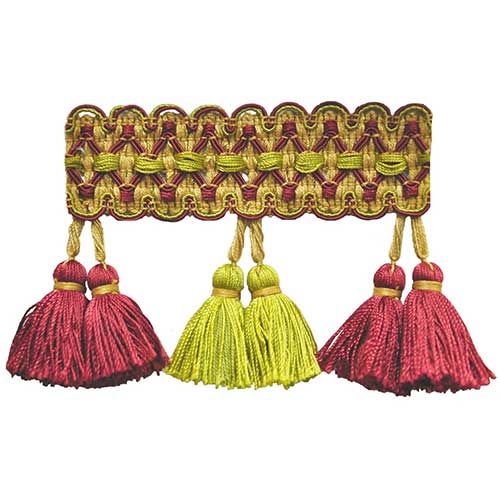 Luxury Double Tassel Fringe Trim, 3.5" X 5 Yards  – Vintage Decorative Upholstery, Curtain Tassel Trim