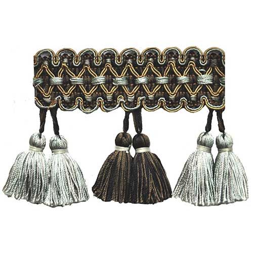 Luxury Double Tassel Fringe Trim, 3.5" X 5 Yards  – Vintage Decorative Upholstery, Curtain Tassel Trim
