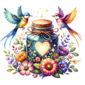 Magical Spring Jar Fabric Panel 1