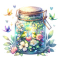 Magical Spring Jar Fabric Panel 3