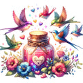 Magical Spring Jar Fabric Panel 4
