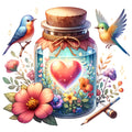 Magical Spring Jar Fabric Panel 8