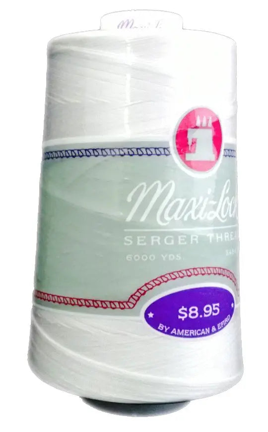 Maxi-Lock Polyester Serger Thread 50wt 6000yds White