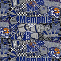 Memphis Tigers - Pop Art 44"/45" Fabric per yard