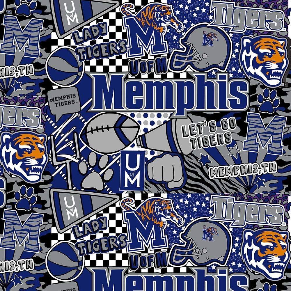 Memphis Tigers - Pop Art 44"/45" Fabric per yard