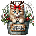 Meowy Christmas Fabric Panel 10