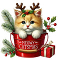 Meowy Christmas Fabric Panel 12