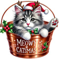 Meowy Christmas Fabric Panel 13