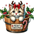 Meowy Christmas Fabric Panel 3