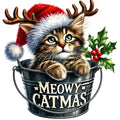 Meowy Christmas Fabric Panel 7
