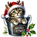 Meowy Christmas Fabric Panel 9