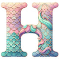 Mermaid Letter H Fabric Panel