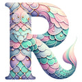 Mermaid Letter R Fabric Panel