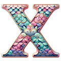 Mermaid Letter X Fabric Panel