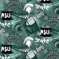 Michigan State Spartans - Graffiti 44"/45" Fabric per yard