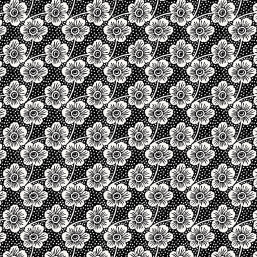 Midnight Rhapsody - Buttercup - Black/White 44" / 45" Fabric Per Yard