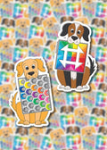 Mini Quilts with Dogs Stickers