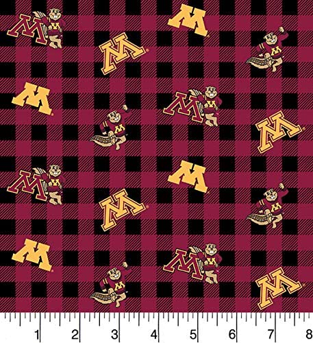 Minnesota Gophers - Buffalo Plaid 44"/45" Fabric per yard