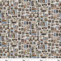 Mist Wood Burn Art Wall Out of the Woodwork Cotton 44"/45" Fabric Per Yard