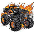 Monster Truck Crushes Fabric Panel 11