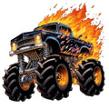 Monster Truck Crushes Fabric Panel 12