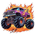 Monster Truck Crushes Fabric Panel 14