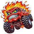 Monster Truck Crushes Fabric Panel 15