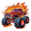 Monster Truck Crushes Fabric Panel 16
