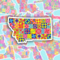 Montana State Quilt Stickers
