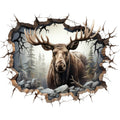 Moose Breaking Through Fabric Panel 11