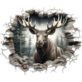 Moose Breaking Through Fabric Panel 13