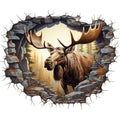 Moose Breaking Through Fabric Panel 14