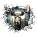 Moose Breaking Through Fabric Panel 15