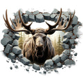 Moose Breaking Through Fabric Panel 18