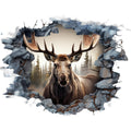 Moose Breaking Through Fabric Panel 19