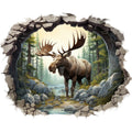 Moose Breaking Through Fabric Panel 20